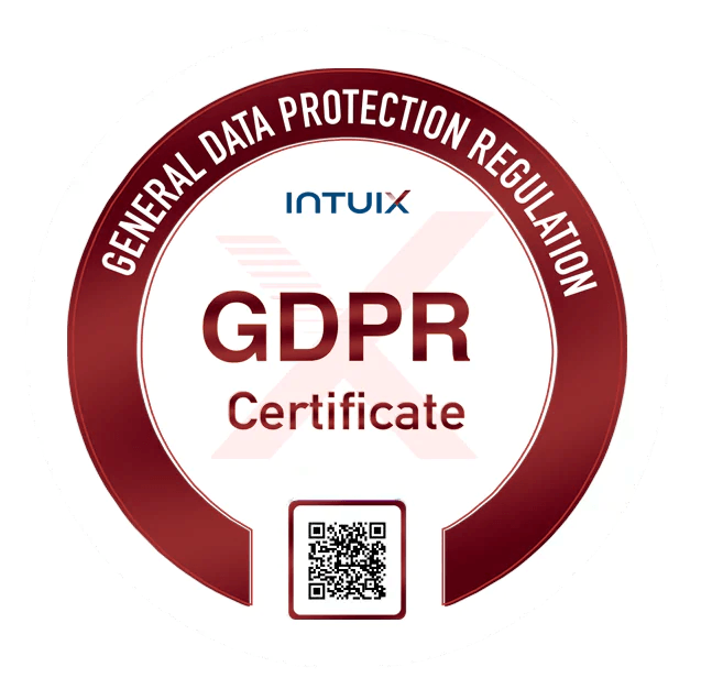 Selo INTUIX que representa o certificado GDPR para a Humana´s